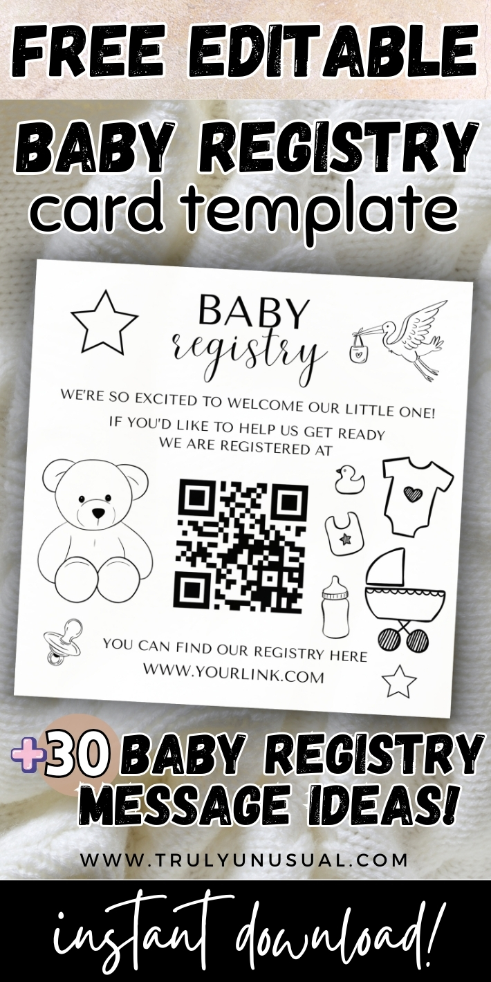 Free Baby Gift Registry Card Template And Baby Registry Message Ideas